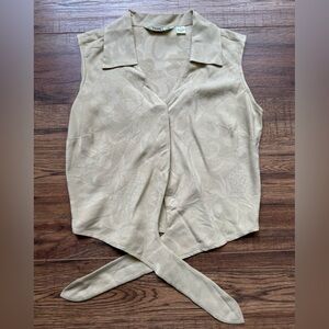 Silk Tan Tommy Bahama Tropical Collar Tank Top.